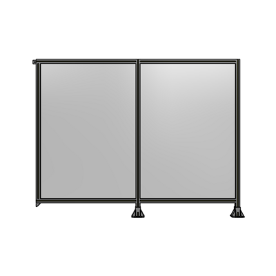 DOUBLE PANEL-LEGS ON RIGHT AND CENTER, TIE PLATE ON LEFT 1700MM X 2200MM  1/4" POLYCARB, ASSEMBLED