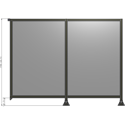 B6-1700-2200-0150-TYPFK DOUBLE PANEL-LEGS ON RIGHT AND CENTER, TIE PLATE ON LEFT 1700MM X 2200MM  1/4" POLYCARBONATE, AS KIT