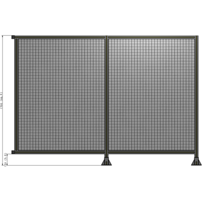 B6-1700-2400-0150-HYMFA DOUBLE PANEL-LEGS ON RIGHT AND CENTER WITH HINGES 1700MM X 2400MM  1" MESH, FULLY ASSEMBLED