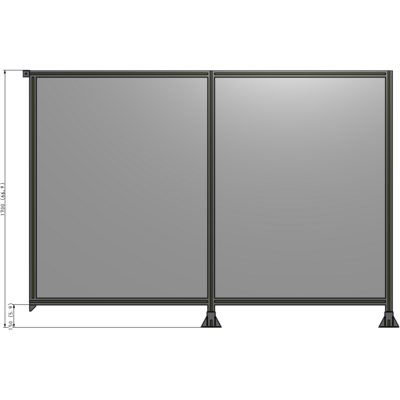 B6-1700-2400-0150-TYPFA DOUBLE PANEL-LEGS ON RIGHT AND CENTER, TIE PLATE ON LEFT 1700MM X 2400MM  1/4" POLYCARB, ASSEMBLED