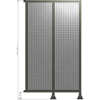 B6-2135-1200-0150-HYMFA DOUBLE PANEL-LEGS ON RIGHT AND CENTER WITH HINGES 2135MM X 1200MM  1" MESH, FULLY ASSEMBLED