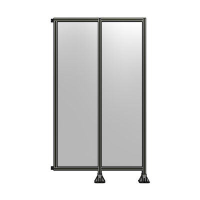 DOUBLE PANEL-LEGS ON RIGHT AND CENTER WITH HINGES 2135MM X 1200MM  1/4" POLYCARBONATE, ASSEMBLED