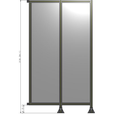 B6-2135-1200-0150-HYPFK DOUBLE PANEL-LEGS ON RIGHT AND CENTER WITH HINGES 2135MM X 1200MM  1/4" POLYCARBONATE, AS A KIT