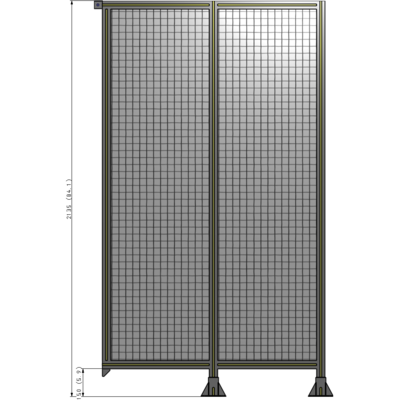 B6-2135-1200-0150-TYMFK DOUBLE PANEL-LEGS ON RIGHT AND CENTER, TIE PLATE ON LEFT 2135MM X 1200MM  1" MESH, AS A KIT