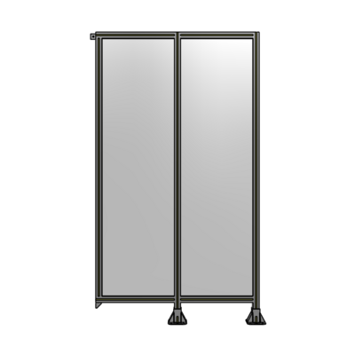 DOUBLE PANEL-LEGS ON RIGHT AND CENTER, TIE PLATE ON LEFT 2135MM X 1200MM  1/4" POLYCARB, ASSEMBLED