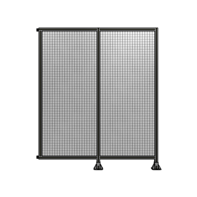 DOUBLE PANEL-LEGS ON RIGHT AND CENTER WITH HINGES 2135MM X 1800MM  1" MESH, FULLY ASSEMBLED