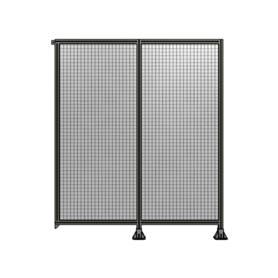 DOUBLE PANEL-LEGS ON RIGHT AND CENTER, TIE PLATE ON LEFT 2135MM X 1800MM  1" MESH, FULLY ASSEMBLED