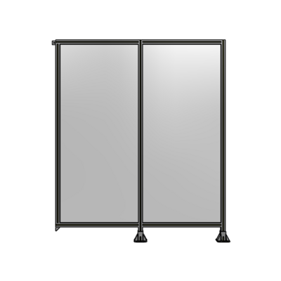 DOUBLE PANEL-LEGS ON RIGHT AND CENTER, TIE PLATE ON LEFT 2135MM X 1800MM  1/4" POLYCARB, ASSEMBLED