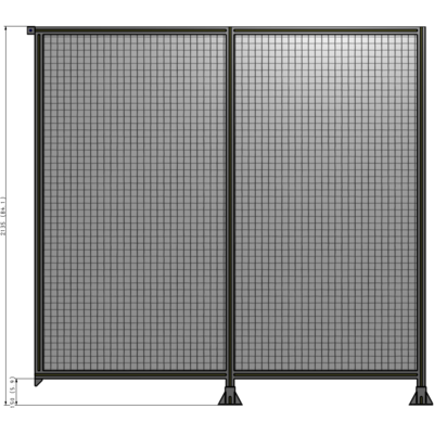 B6-2135-2200-0150-TYMFA DOUBLE PANEL-LEGS ON RIGHT AND CENTER, TIE PLATE ON LEFT 2135MM X  2200MM  1" MESH, FULLY ASSEMBLED