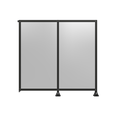 DOUBLE PANEL-LEGS ON RIGHT AND CENTER, TIE PLATE ON LEFT 2135MM X  2200MM  1/4" POLYCARB, ASSEMBLED