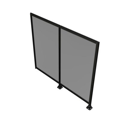 B6-2135-2400-0150-TYPFA DOUBLE PANEL-LEGS ON RIGHT AND CENTER, TIE PLATE ON LEFT 2135MM X 2400MM  1/4" POLYCARB, ASSEMBLED
