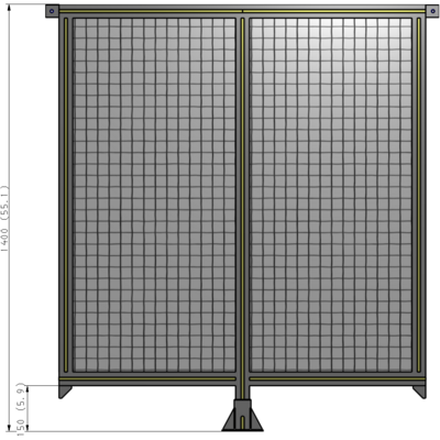 B7-1400-1200-0150-TYMFK DOUBLE PANEL-LEG IN CENTER AND TIE PLATE CONNECTORS 1400MM X 1200MM  1" MESH, FULLY ASSEMBLED