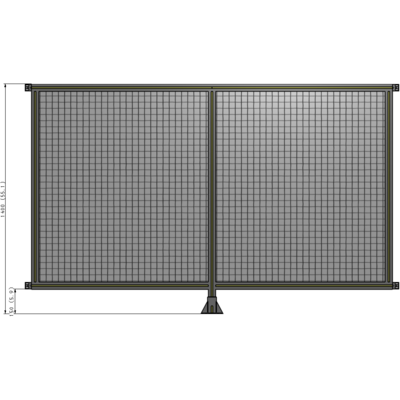 B7-1400-2200-0150-HYMFA DOUBLE PANEL-LEG IN CENTER AND HINGE CONNECTORS 1400MM X 2200MM  1" MESH, FULLY ASSEMBLED