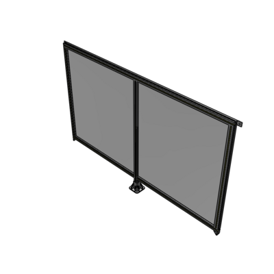 B7-1400-2200-0150-TYPFA DOUBLE PANEL-LEG IN CENTER AND TIE PLATE CONNECTORS 1400MM X 2200MM  1/4" POLYCARB, ASSEMBLED