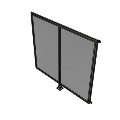B7-1700-1800-0150-HYPFA DOUBLE PANEL-LEG IN CENTER AND HINGE CONNECTORS 1700MM X 1800MM  1/4" POLYCARBONATE, ASSEMBLED