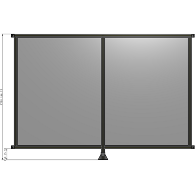 B7-1700-2400-0150-HYPFA DOUBLE PANEL-LEG IN CENTER AND HINGE CONNECTORS 1700MM X 2400MM  1/4" POLYCARBONATE, ASSEMBLED