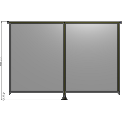 B7-1700-2400-0150-TYPFA DOUBLE PANEL-LEG IN CENTER AND TIE PLATE CONNECTORS 1700MM X 2400MM  1/4" POLYCARB, ASSEMBLED