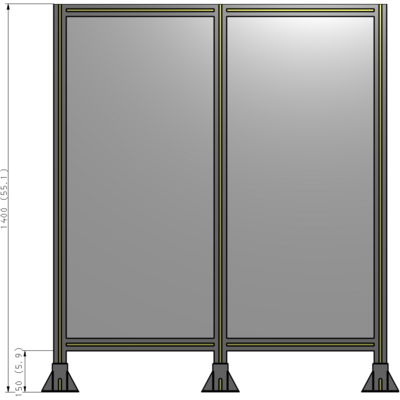 B8-1400-1200-0150-ZYPFK DOUBLE PANEL-3 LEGS 1400MM X 1200MM  1/4" POLYCARBONATE, AS A KIT