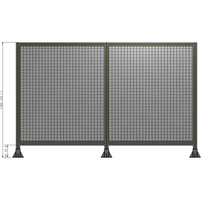B8-1400-2200-0150-ZYMFA DOUBLE PANEL-3 LEGS  1400MM X 1800MM  1" MESH, FULLY ASSEMBLED