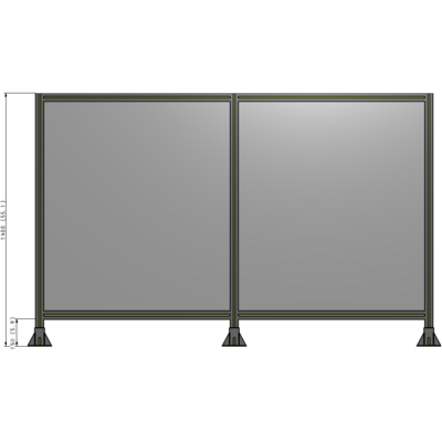 B8-1400-2200-0150-ZYPFK DOUBLE PANEL-3 LEGS 1400MM X 1800MM  1/4" POLYCARBONATE, AS A KIT