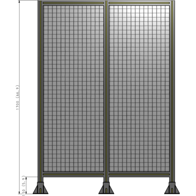 B8-1700-1200-0150-ZYMFA DOUBLE PANEL-3 LEGS  1700MM X 1200MM  1" MESH, FULLY ASSEMBLED