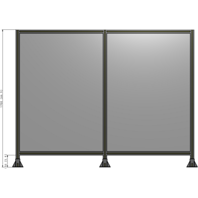 B8-1700-2200-0150-ZYPFA DOUBLE PANEL-3 LEGS  1700MM X 2200MM  1/4" POLYCARBONATE, FULLY ASSEMBLED