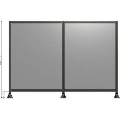 B8-1700-2400-0150-ZYPFA DOUBLE PANEL-3 LEGS  1700MM X 2400MM  1/4" POLYCARBONATE, FULLY ASSEMBLED