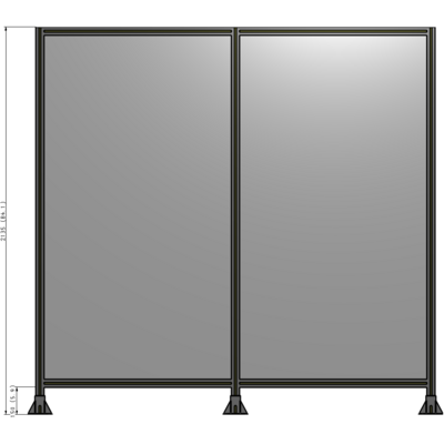 B8-2135-2200-0150-ZYPFA DOUBLE PANEL-3 LEGS  2135MM X 2200MM  1/4" POLYCARBONATE, FULLY ASSEMBLED