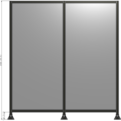 B8-2400-2200-0150-ZYPFA DOUBLE PANEL-3 LEGS  2400MM X 2400MM  1/4" POLYCARBONATE, FULLY ASSEMBLED