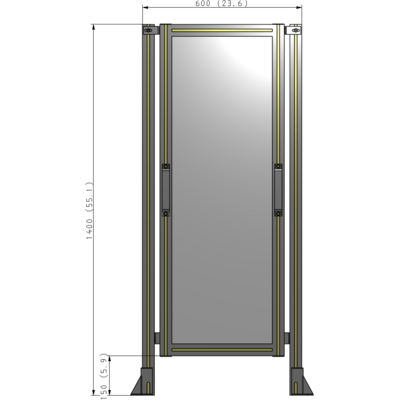 E3-1400-0600-0150-GYPTK SINGLE REMOVABLE PANEL WITH LEGS 1400MM X 600MM 1/4" POLYCARBONATE, AS A KIT