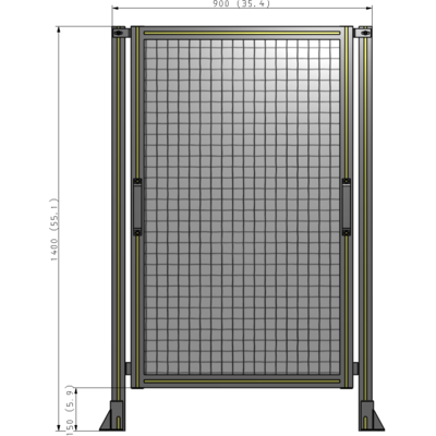 E3-1400-0900-0150-GYMTA SINGLE REMOVABLE PANEL WITH LEGS 1400MM X 900MM 1" MESH, FULLY ASSEMBLED