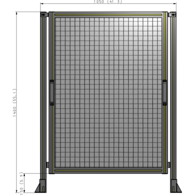 E3-1400-1050-0150-GYMTA SINGLE REMOVABLE PANEL WITH LEGS 1400MM X 1050MM 1" MESH, FULLY ASSEMBLED