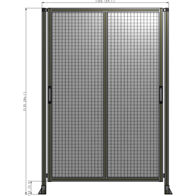E4-2135-1450-0150-GYMTA DOUBLE REMOVABLE PANEL WITH LEGS  2135MM X 1450MM 1" MESH, FULLY ASSEMBLED