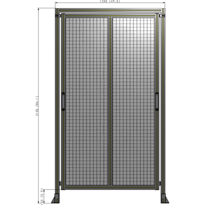 E6-2135-1200-0150-GYMTK DOUBLE REMOVABLE PANEL WITH LEGS AND A HEADER  2135MM X 1200MM 1" MESH, AS A KIT