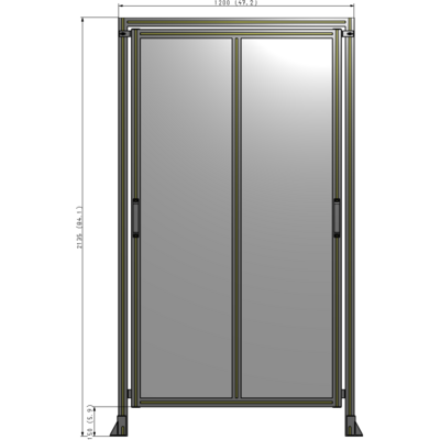 E6-2135-1200-0150-GYPTK DOUBLE REMOVABLE PANEL WITH LEGS AND A HEADER  2135MM X 1200MM 1/4" POLYCARBONATE, AS A KIT