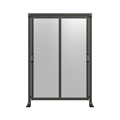 DOUBLE REMOVABLE PANEL WITH LEGS AND A HEADER  2135MM X 1450MM 1/4" POLYCARBONATE, FULLY ASSEMBLED