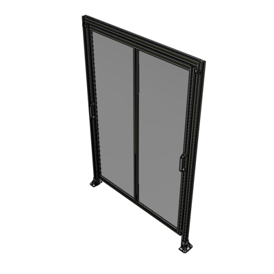 E6-2135-1450-0150-GYPTA DOUBLE REMOVABLE PANEL WITH LEGS AND A HEADER  2135MM X 1450MM 1/4" POLYCARBONATE, FULLY ASSEMBLED