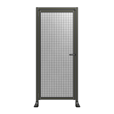 DOOR WITH HEADER, HANDLE WITH INTERNAL EGRESS ON RIGHT 2135MM X 900MM 1" MESH, FULLY ASSEMBLED