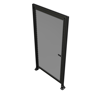 G1-2135-1100-0150-EYPTA DOOR WITH HEADER, HANDLE WITH INTERNAL EGRESS ON RIGHT 2135MM X 1100MM 1/4" POLYCARBONATE, ASSEMBLED