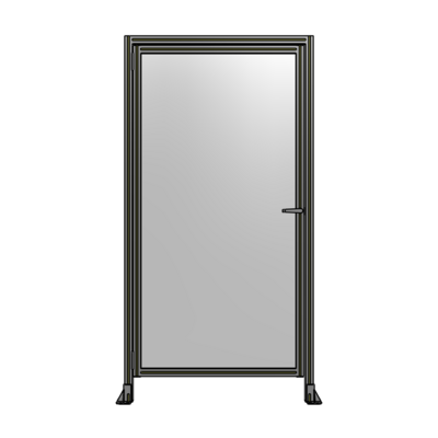 DOOR WITH HEADER, HANDLE WITH INTERNAL EGRESS ON RIGHT 2135MM X 1100MM 1/4" POLYCARBONATE, AS A KIT