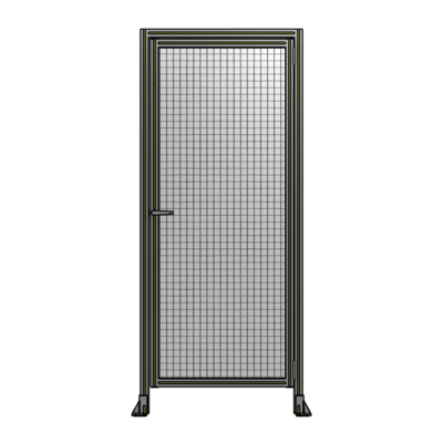 DOOR WITH HEADER, HANDLE WITH INTERNAL EGRESS ON LEFT 2135MM X 900MM 1" MESH, FULLY ASSEMBLED