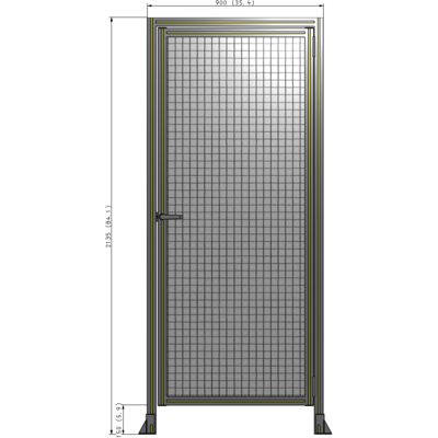 G2-2135-0900-0150-EYMTK DOOR WITH HEADER, HANDLE WITH INTERNAL EGRESS ON LEFT 2135MM X 900MM 1" MESH, AS A KIT