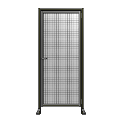 DOOR WITH HEADER, HANDLE WITH INTERNAL EGRESS ON LEFT 2135MM X 920MM 1" MESH, FULLY ASSEMBLED