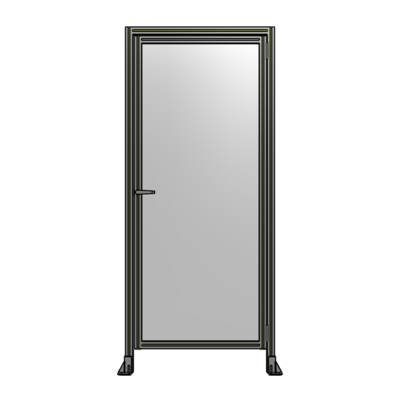 DOOR WITH HEADER, HANDLE WITH INTERNAL EGRESS ON LEFT 2135MM X 920MM 1/4" POLYCARBONATE, ASSEMBLED