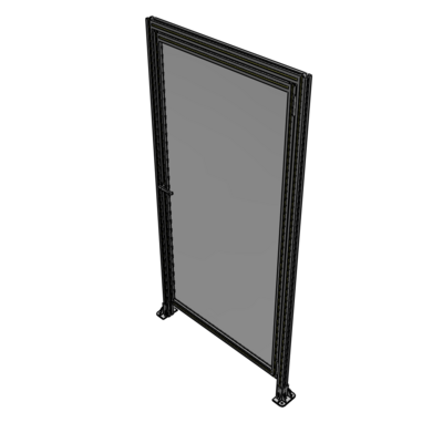 G2-2135-1100-0150-EYPTA DOOR WITH HEADER, HANDLE WITH INTERNAL EGRESS ON LEFT 2135MM X 1100MM 1/4" POLYCARBONATE, ASSEMBLED