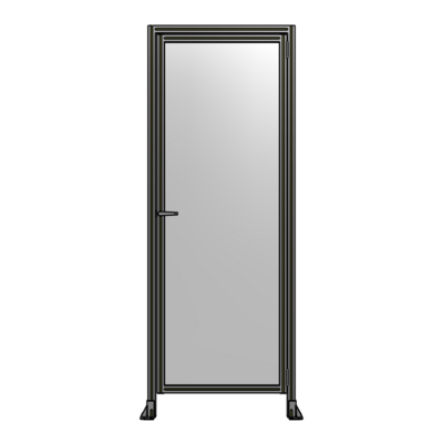 DOOR WITH HEADER, HANDLE WITH INTERNAL EGRESS ON LEFT 2400MM X 900MM 1/4" POLYCARBONATE, ASSEMBLED