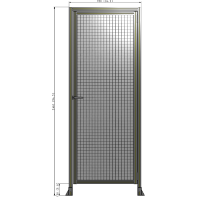 G2-2400-0920-0150-EYMTK DOOR WITH HEADER, HANDLE WITH INTERNAL EGRESS ON LEFT 2400MM X 920MM 1" MESH, AS A KIT
