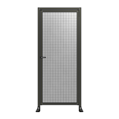 DOOR WITH HEADER, HANDLE WITH INTERNAL EGRESS ON LEFT 2400MM X 1000MM 1" MESH, ASSEMBLED