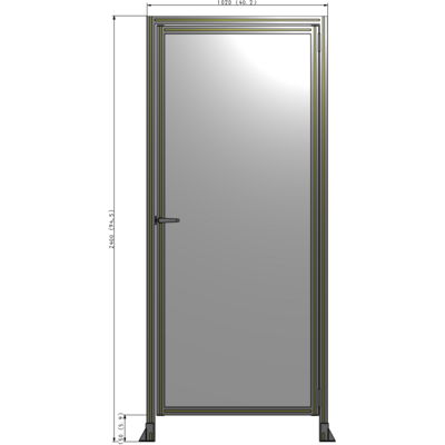 G2-2400-1020-0150-EYPTK DOOR WITH HEADER, HANDLE WITH INTERNAL EGRESS ON LEFT 2400MM X 1020MM 1/4" POLYCARBONATE, AS A KIT