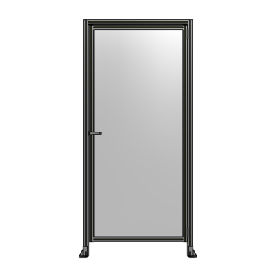DOOR WITH HEADER, HANDLE WITH INTERNAL EGRESS ON LEFT 2400MM X 1100MM 1/4" POLYCARBONATE, AS A KIT
